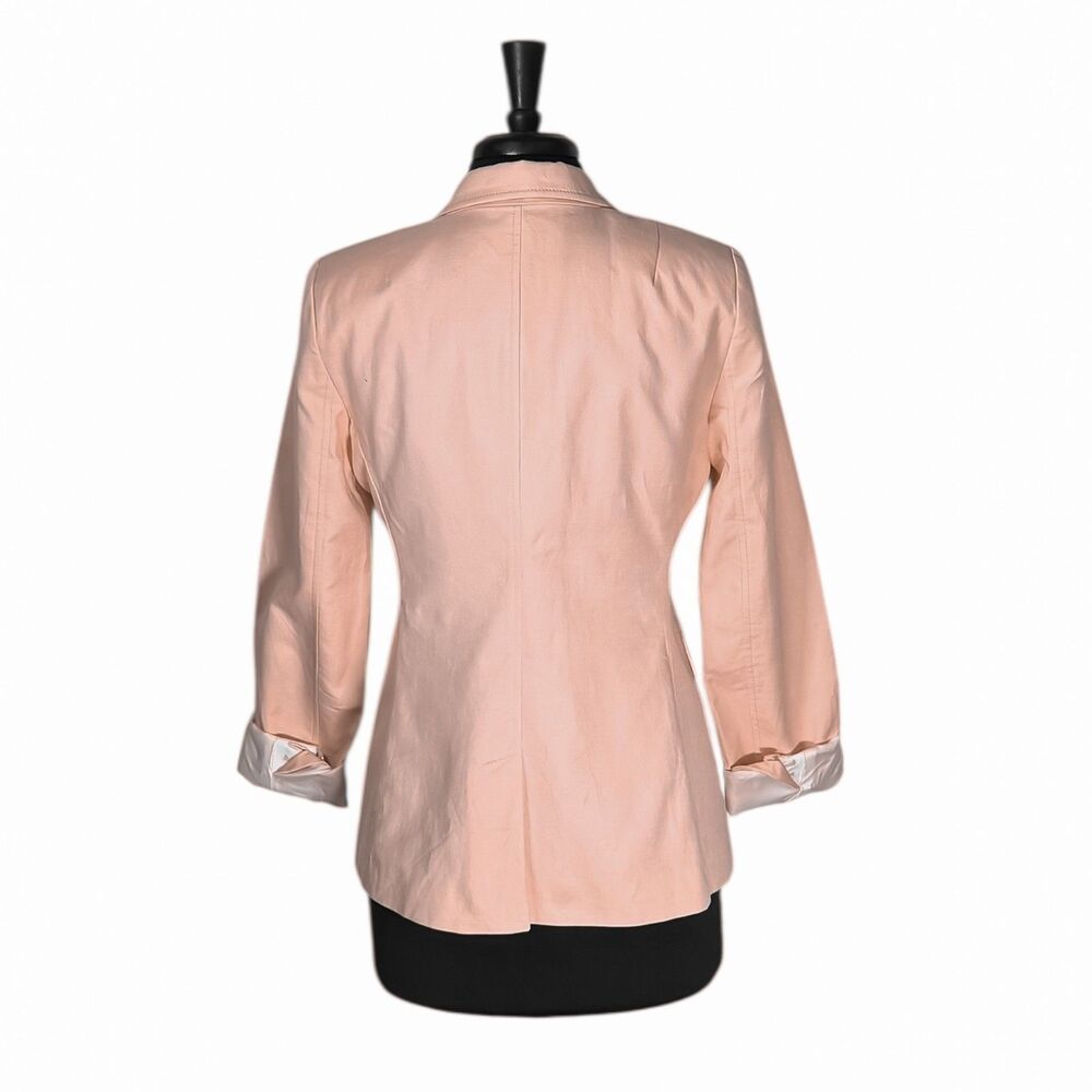 Banana Republic Women's Peach Ivory Linen Blend Office Career Blazer Jacket 10 - Picture 3 of 9